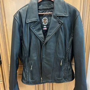 Black leather jacket